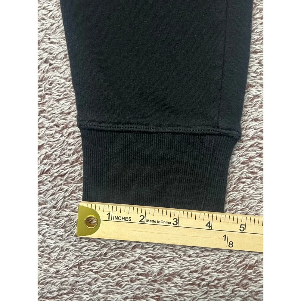 Reebok Mens S Black Fleece Jogger Sweatpants Zipper Pockets Tapered Athletic